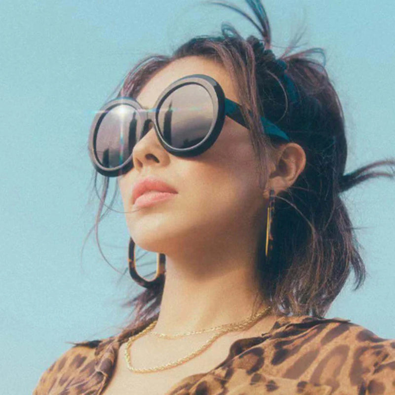 European and American Fashion round Large Frame Sunglasses 2022 New Cross-Border Trendy Sunglasses Street Photography Personalized Trendy Sunglasses
