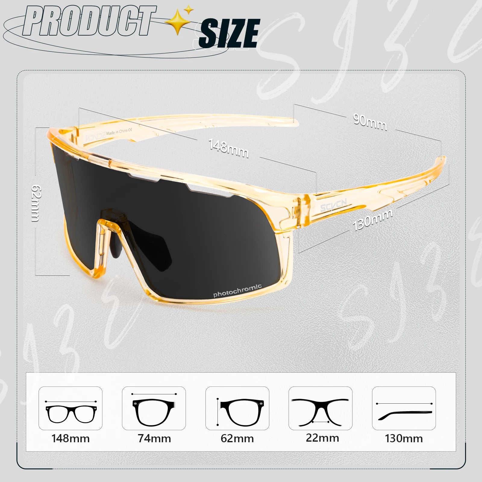 Photochromic Mountaineering Sunglasses Outdoor Hiking Sports Glasses for Men'S Cycling Sunglasses Leisure Travel Goggles