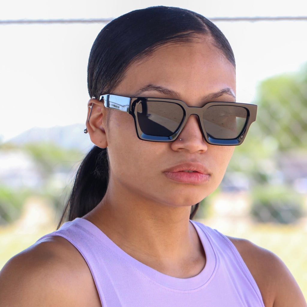Retro Square Frame Sunglasses for Women Men Fashion Chunky Rectangle Sun Glasses