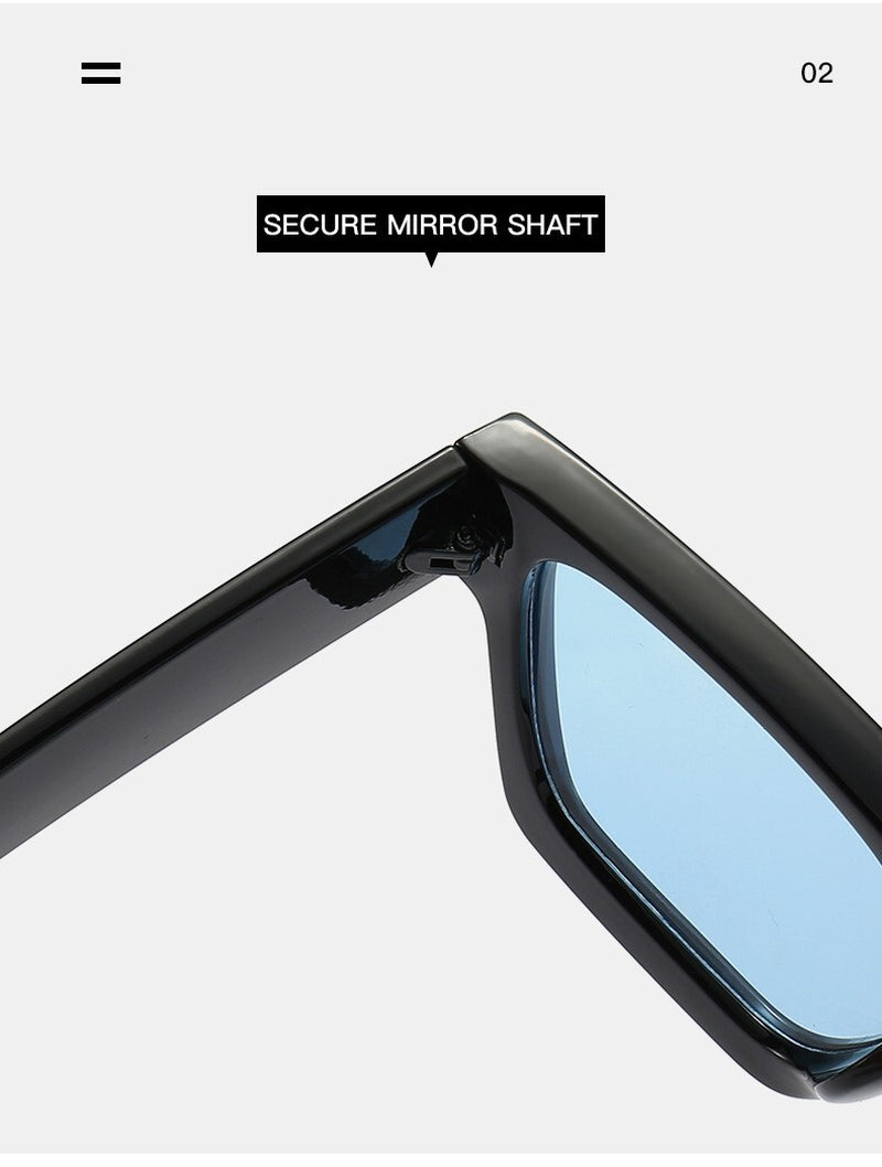 Retro Square Frame Sunglasses for Women Men Fashion Chunky Rectangle Sun Glasses