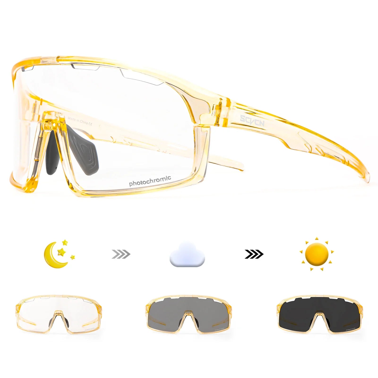 Photochromic Mountaineering Sunglasses Outdoor Hiking Sports Glasses for Men'S Cycling Sunglasses Leisure Travel Goggles