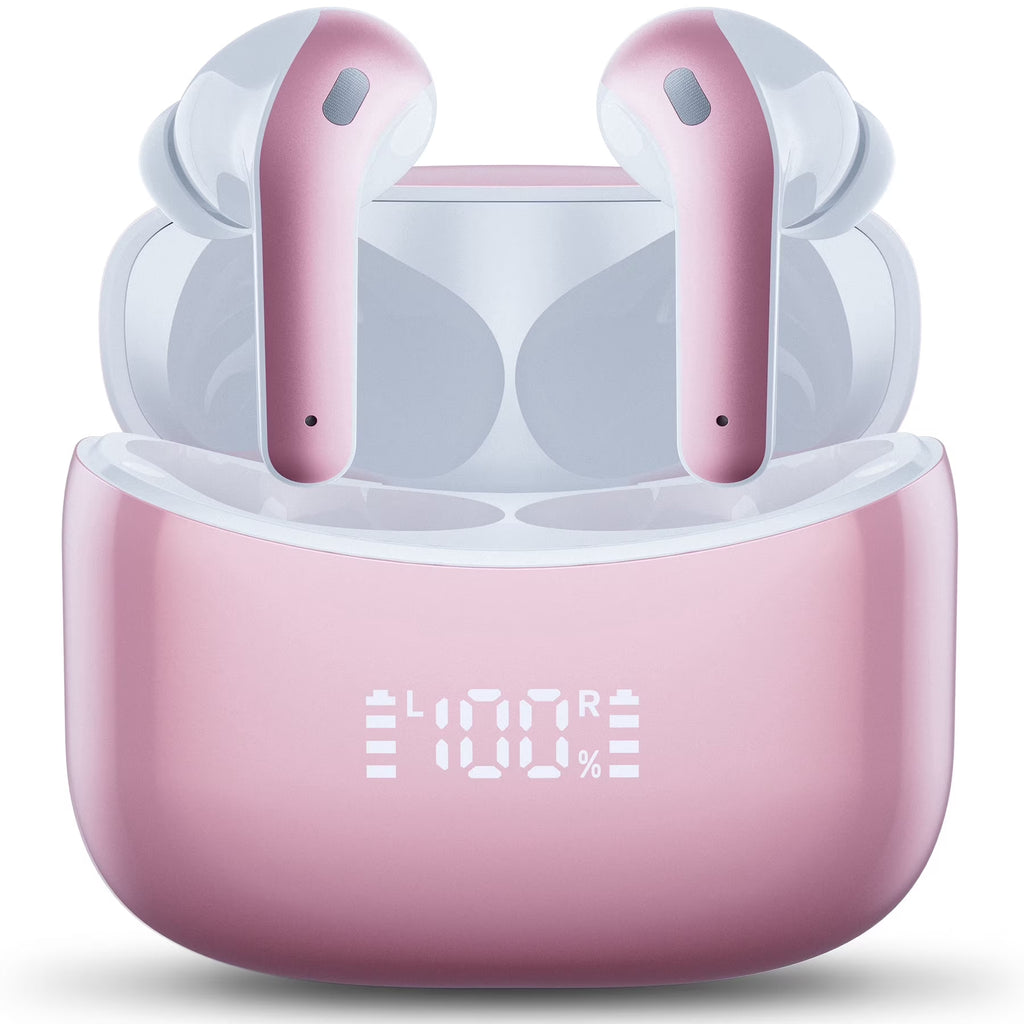 VEATOOL X15 Wireless Earbuds Bluetooth 5.3 Headphones,72H Hi-Fi Stereo Deep Bass Earphones with Noise Cancelling Mic IP7 Waterproof Sport Headset with LED Power Display for Laptop Pad Phones