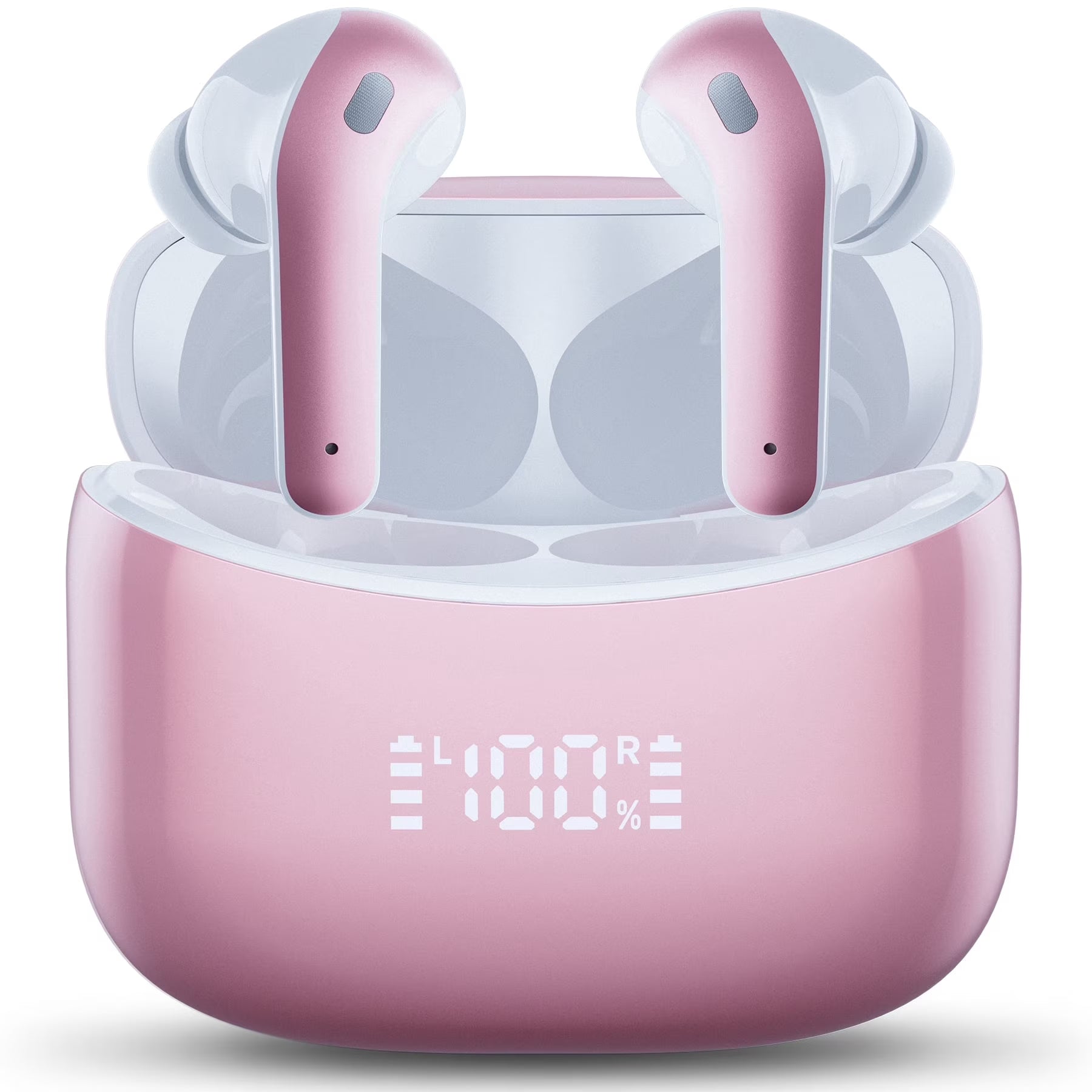 VEATOOL X15 Wireless Earbuds Bluetooth 5.3 Headphones,72H Hi-Fi Stereo Deep Bass Earphones with Noise Cancelling Mic IP7 Waterproof Sport Headset with LED Power Display for Laptop Pad Phones