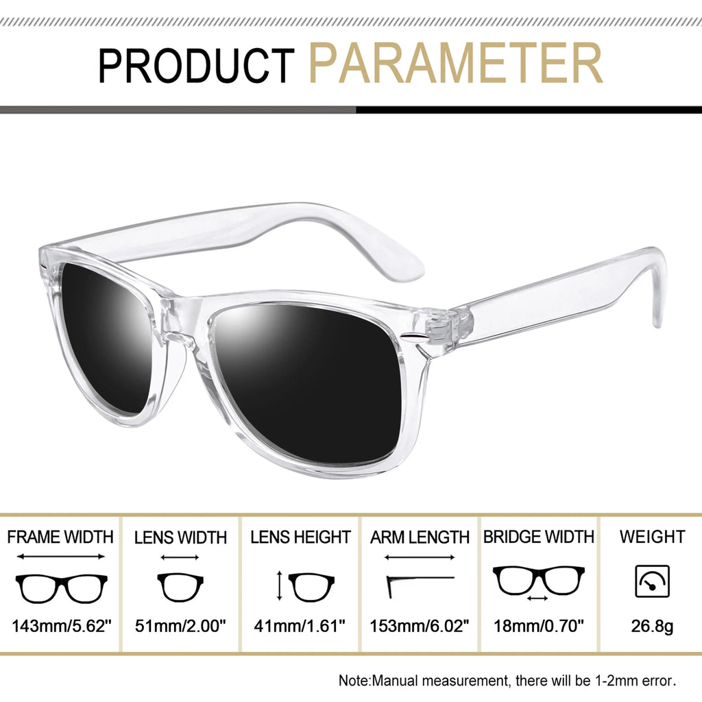 Square Sunglasses Polarized UV Protection Retro Trendy Designer Sun Glasses for Men Women