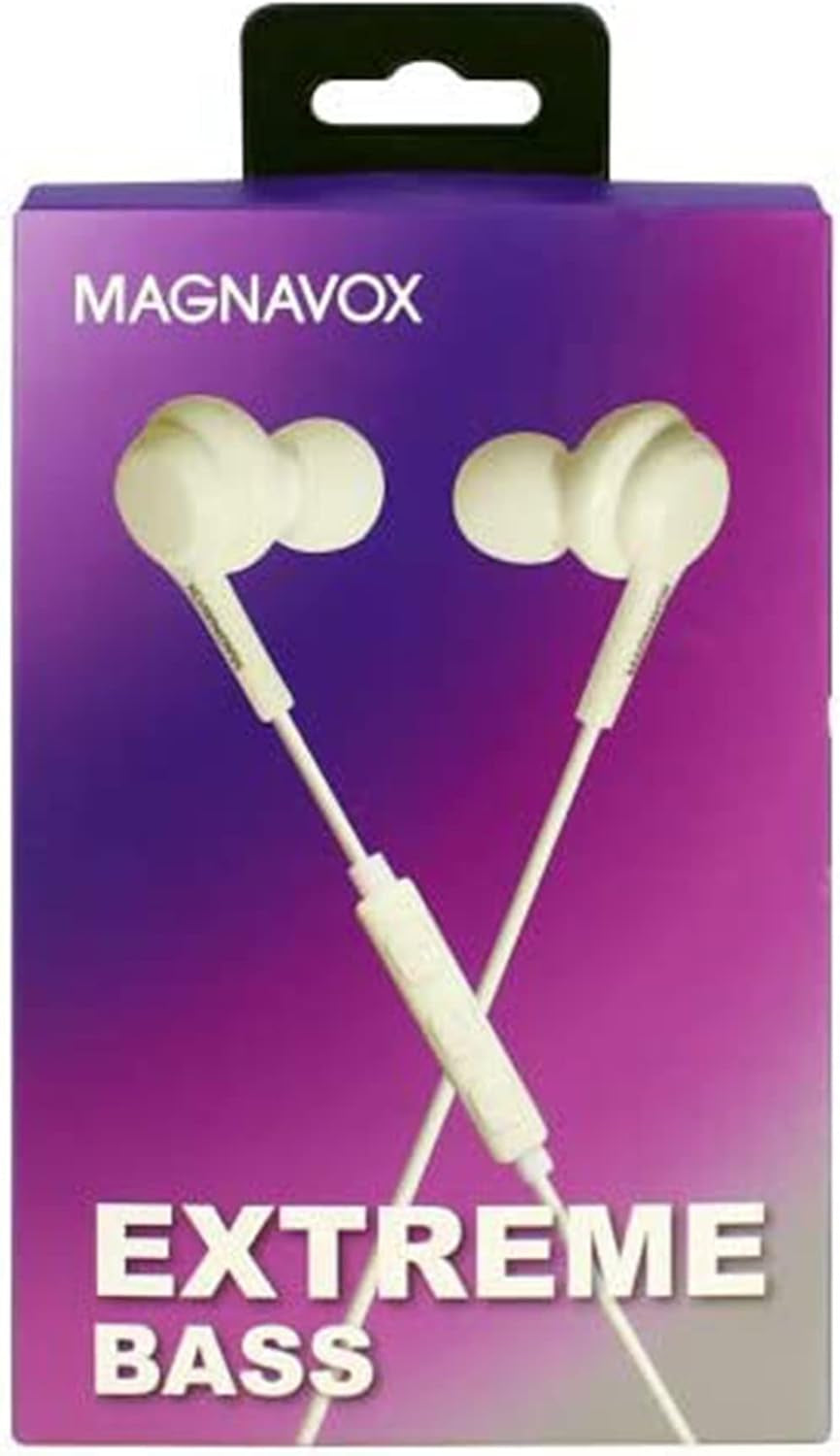 MHP4857-WH Ear Buds with Microphone in White | Available in Black & White | Ear Buds Wired with Microphone| Extra Value Comfort Stereo Earbuds Wired | Durable Rubberized Cable |