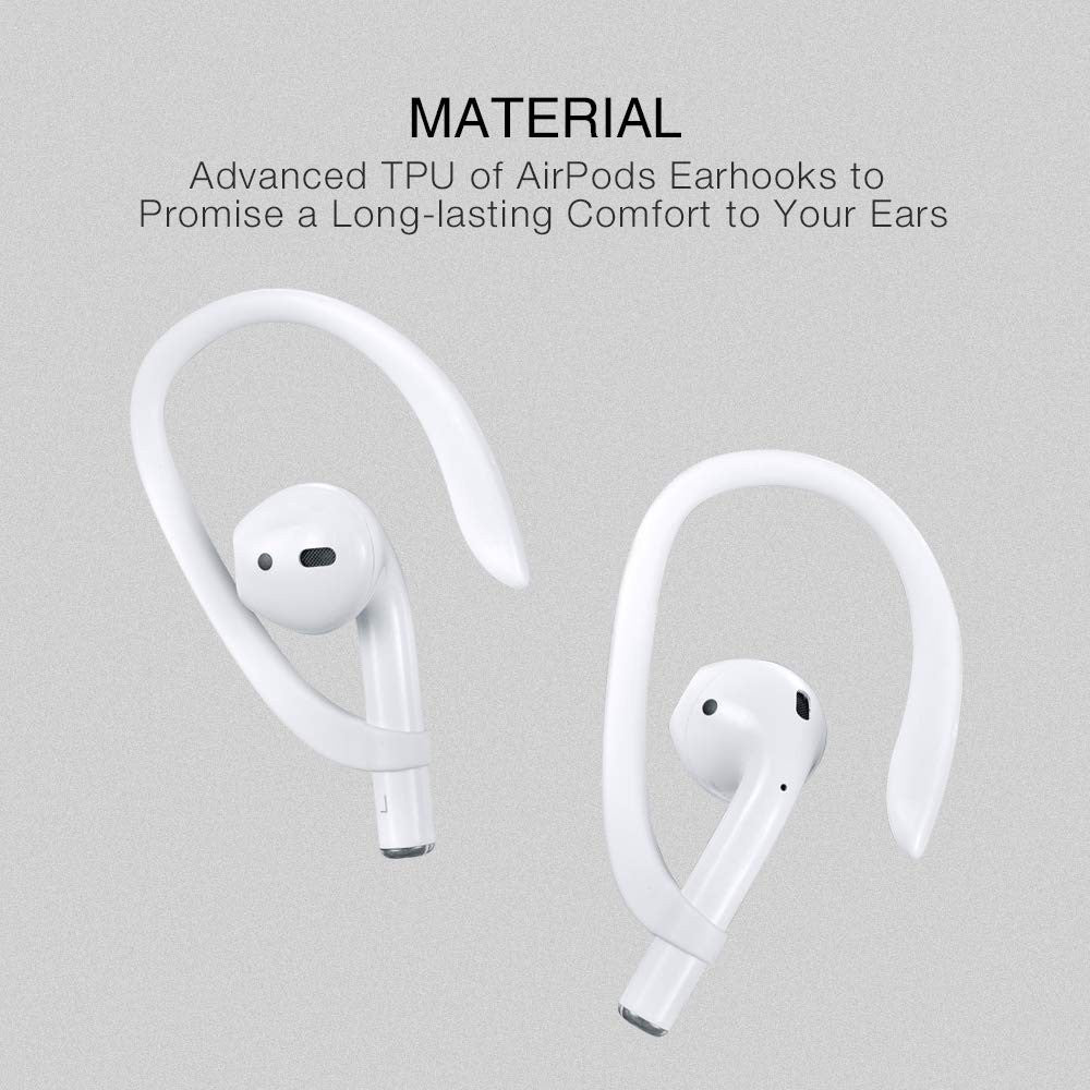 Airpods Ear Hooks for 1, 2, 3, 4, Pro & Pro 2 - Sports Accessories - White