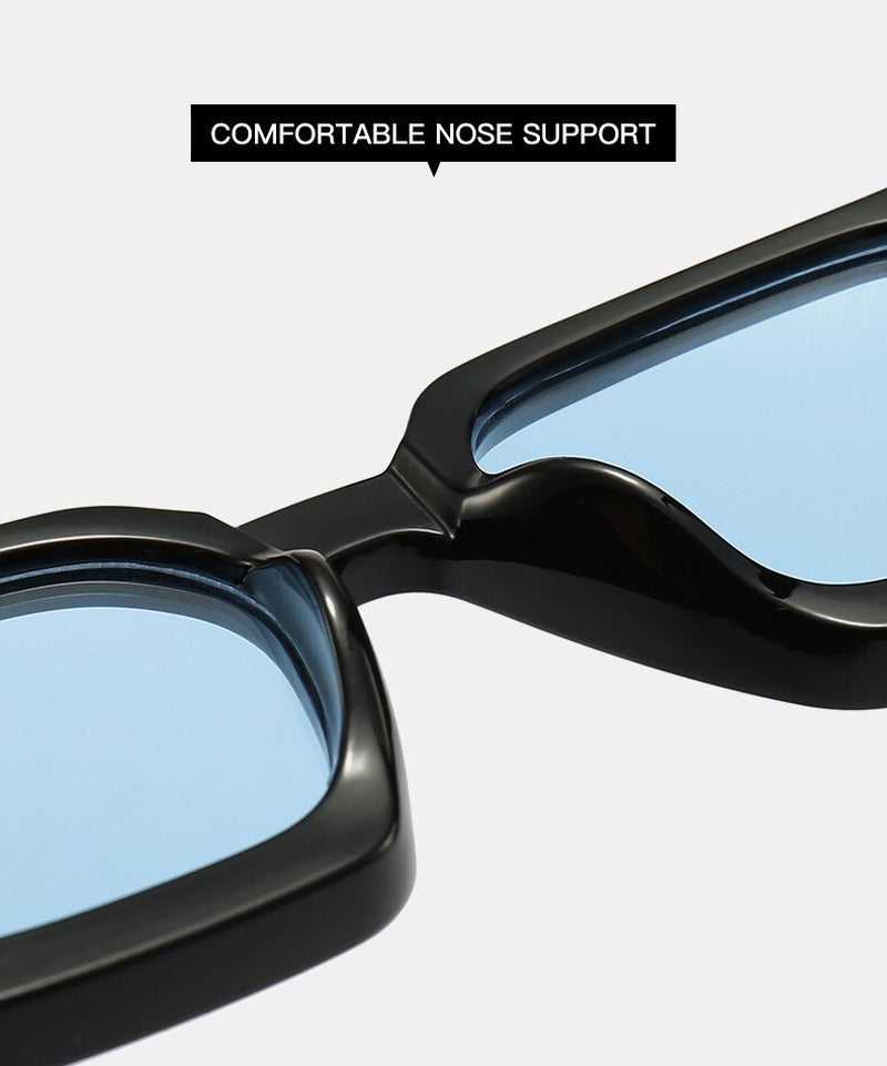 Retro Square Frame Sunglasses for Women Men Fashion Chunky Rectangle Sun Glasses