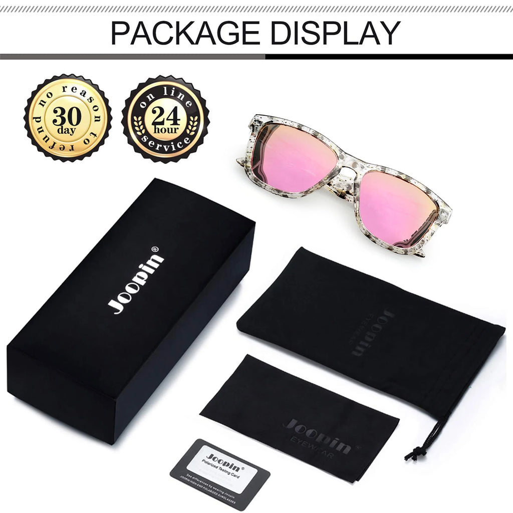 Women Polarized Sunglasses Retro Mirrored Lens for Driving Fishing (Cat Frame/Pink Lens)