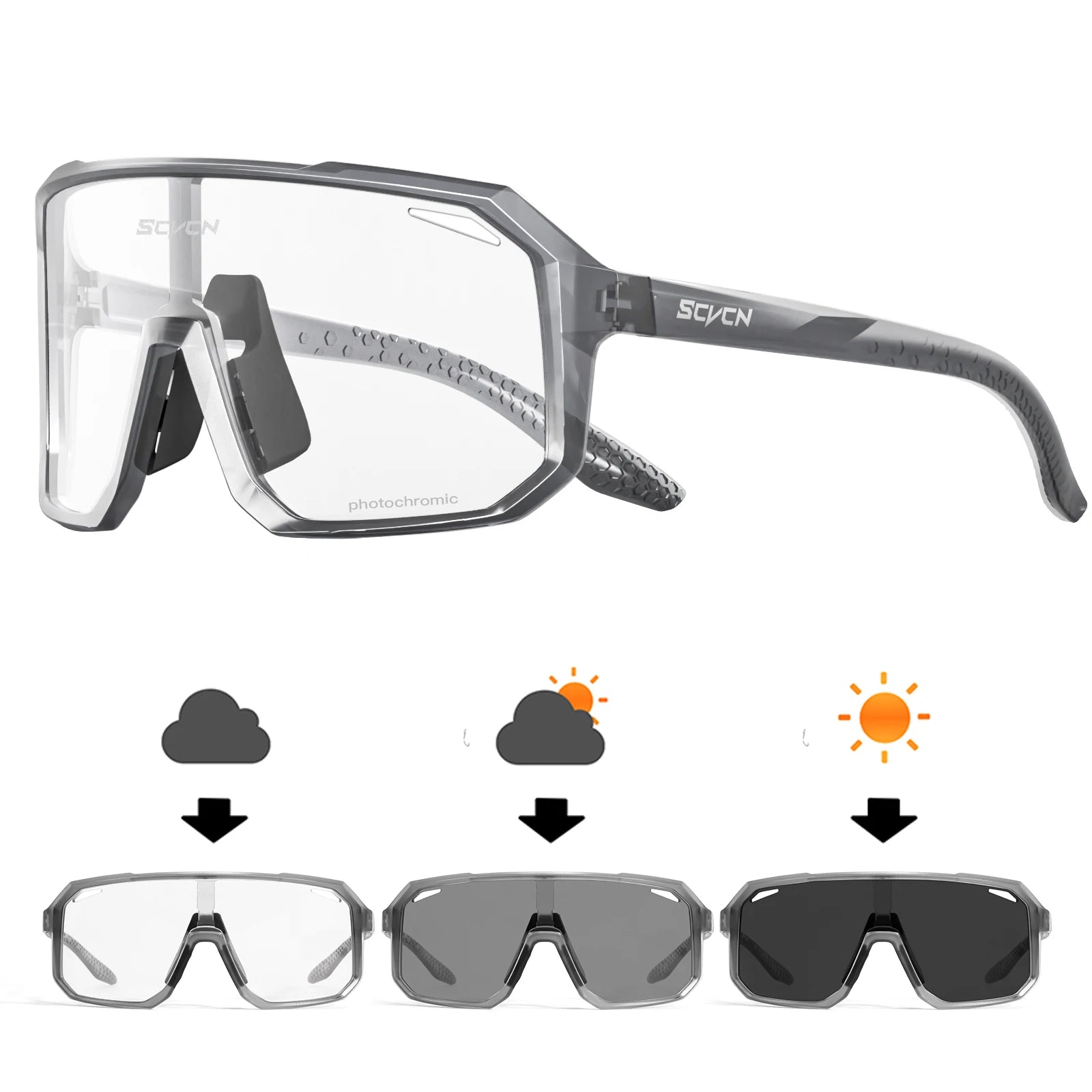 Photochromic Mountaineering Sunglasses Outdoor Hiking Sports Glasses for Men'S Cycling Sunglasses Leisure Travel Goggles