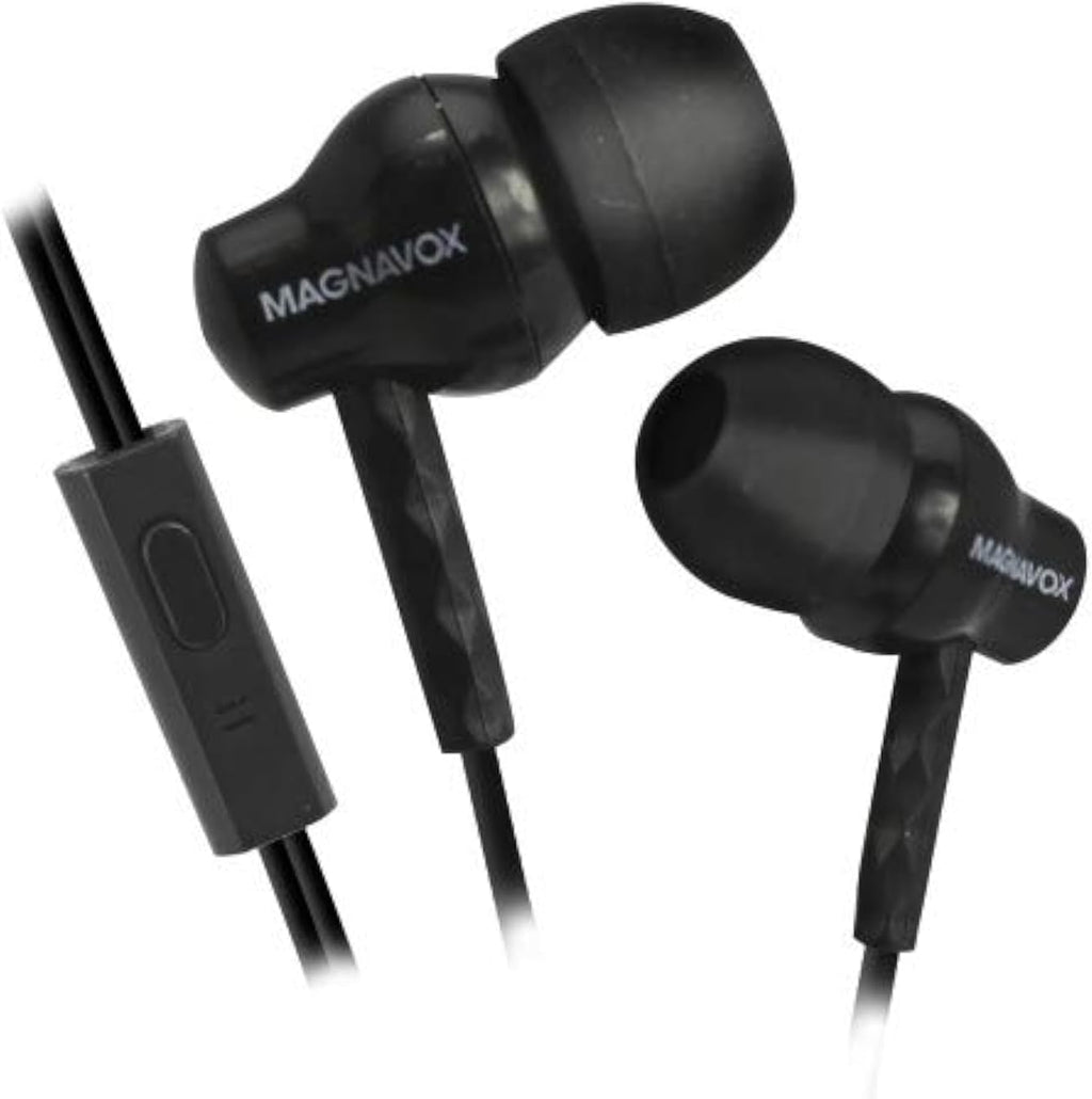 MHP4851-BK Ear Buds with Microphone in Black | Available in Pink, Black, & White | Ear Buds Wired with Microphone | Extra Value Comfort Stereo Earbuds Wired | Durable Rubberized Cable |