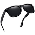 Square Sunglasses Polarized UV Protection Retro Trendy Designer Sun Glasses Men Women (Black)
