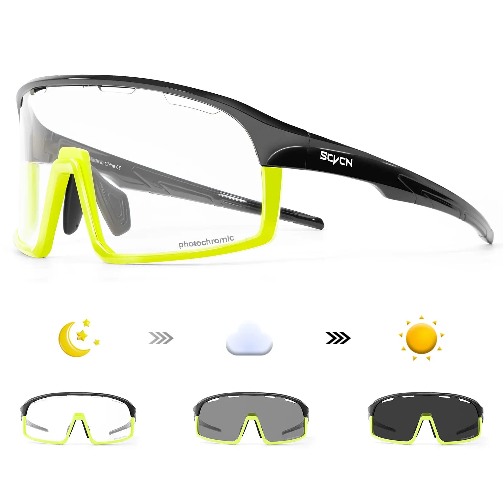 Photochromic Mountaineering Sunglasses Outdoor Hiking Sports Glasses for Men'S Cycling Sunglasses Leisure Travel Goggles