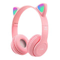 Wireless Headphones Cat Ear Bluetooth-Compatible Helmets Stereo Bass Over-Ear Headsets Sports Headphones for Kids and Adult