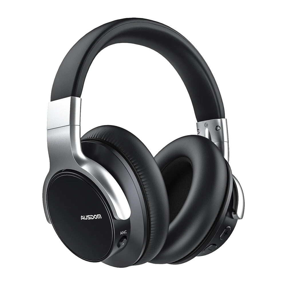 E7 Active Noise Cancelling Headphones, Wireless over Ear Bluetooth 5.0 Headsets with Mic, Black