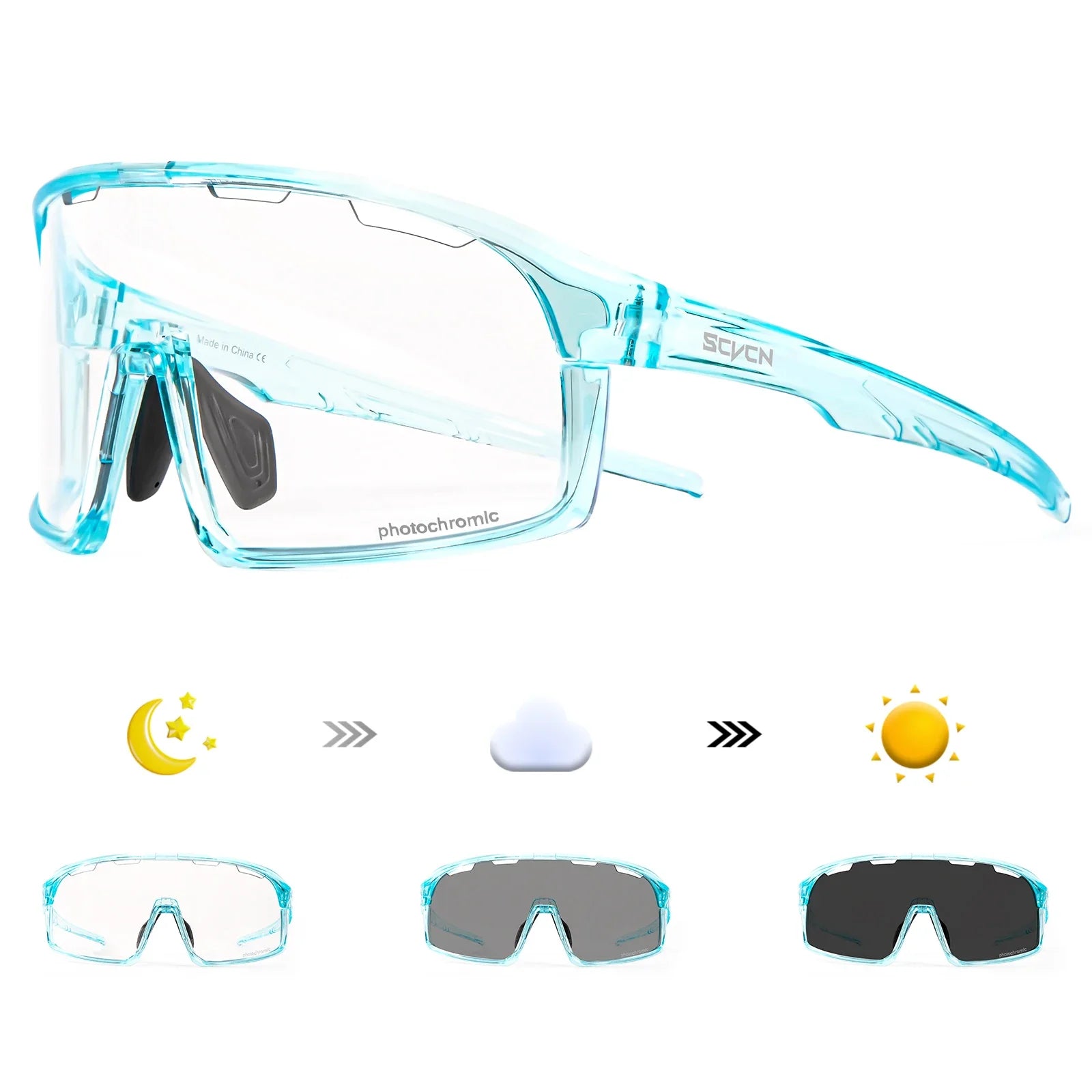 Photochromic Mountaineering Sunglasses Outdoor Hiking Sports Glasses for Men'S Cycling Sunglasses Leisure Travel Goggles