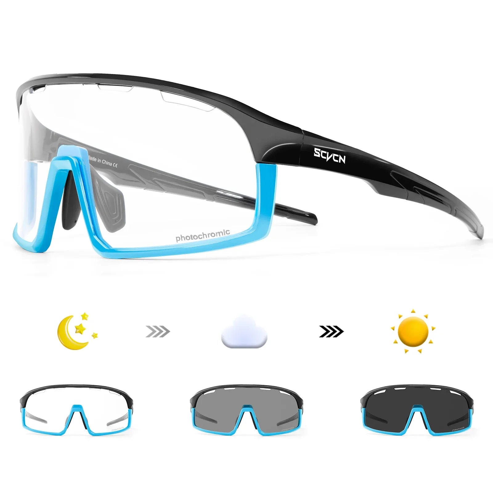 Photochromic Mountaineering Sunglasses Outdoor Hiking Sports Glasses for Men'S Cycling Sunglasses Leisure Travel Goggles