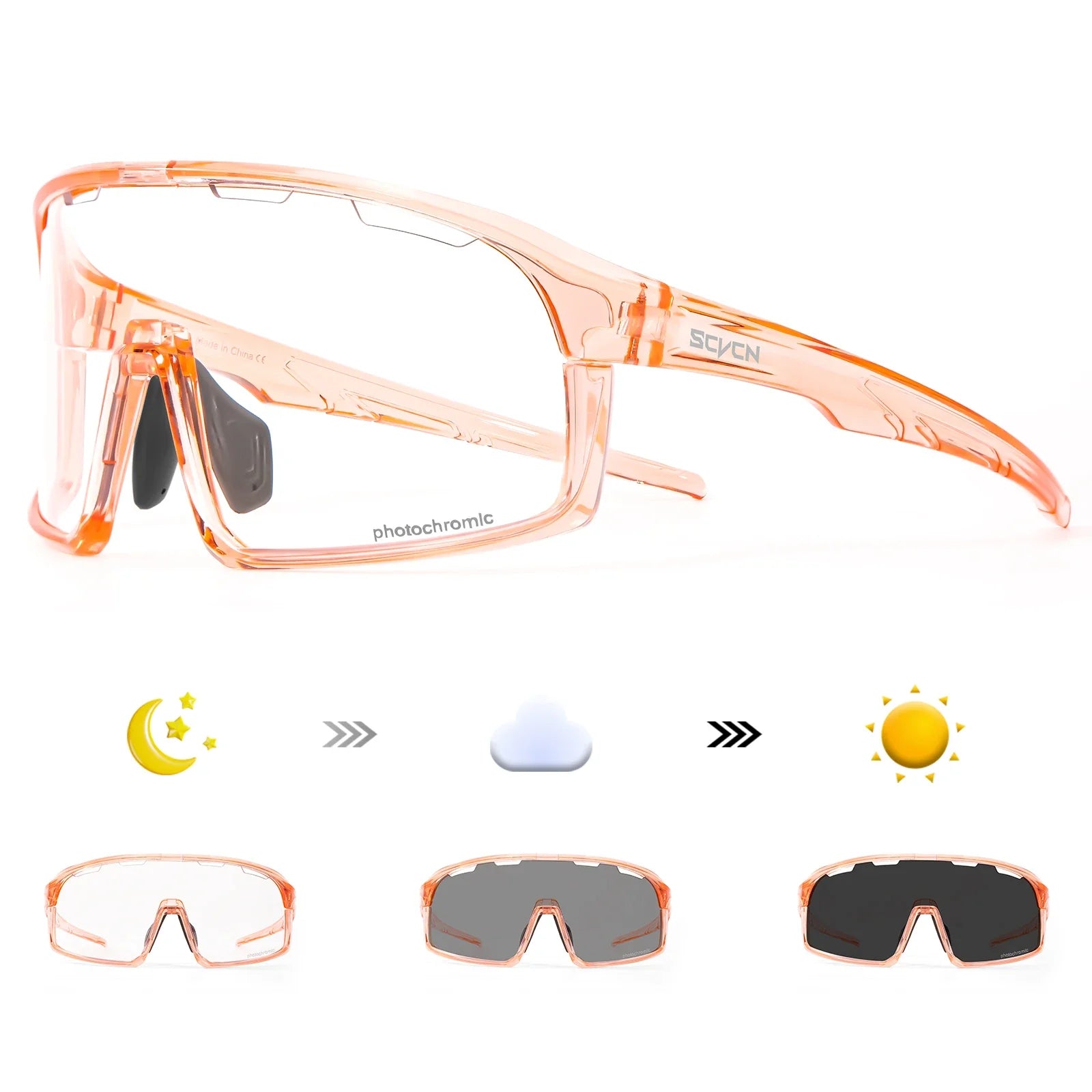 Photochromic Mountaineering Sunglasses Outdoor Hiking Sports Glasses for Men'S Cycling Sunglasses Leisure Travel Goggles