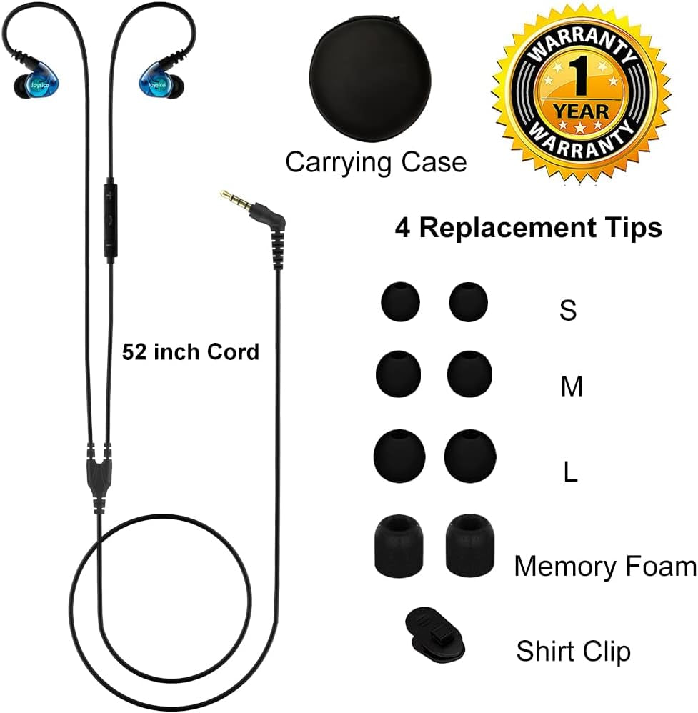 Wired over Ear Earbuds for Kids Women Small Ears, Sport In-Ear Headphones Earhook Earphones for Running Exercise Jogging, Ear Buds with Case Microphone and Volume for Cell Phones Laptops Blue