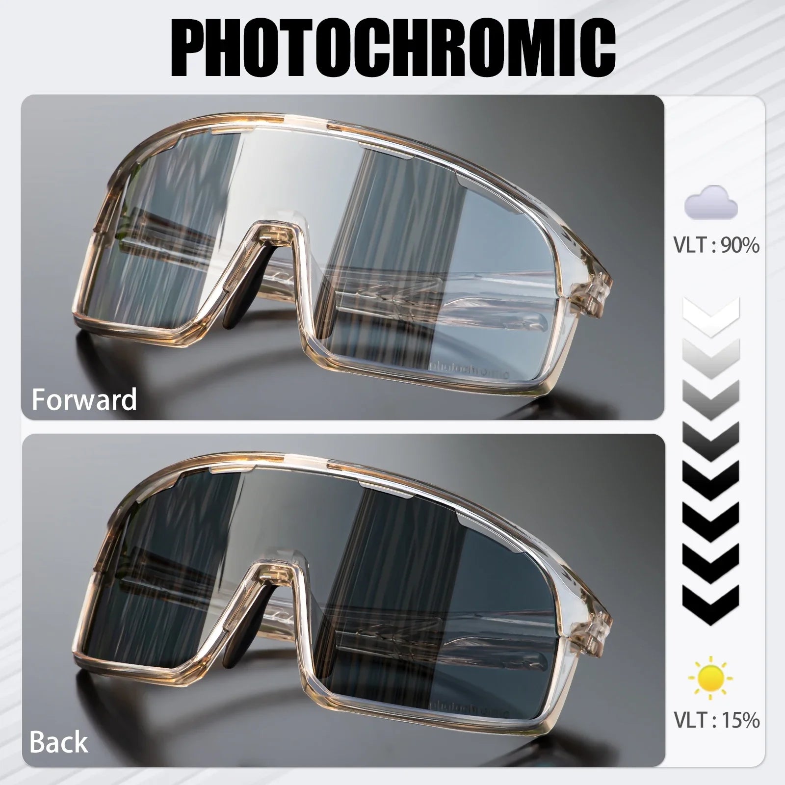 Photochromic Mountaineering Sunglasses Outdoor Hiking Sports Glasses for Men'S Cycling Sunglasses Leisure Travel Goggles