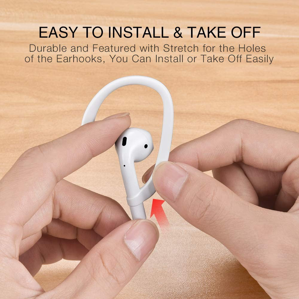 Airpods Ear Hooks for 1, 2, 3, 4, Pro & Pro 2 - Sports Accessories - White
