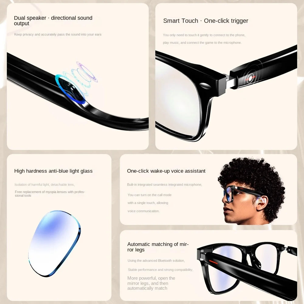 First Look DYY-E13 Full-Frame Wireless Bluetooth Headset Frame Sunglasses Sunglasses Voice Interchangeable Lenses