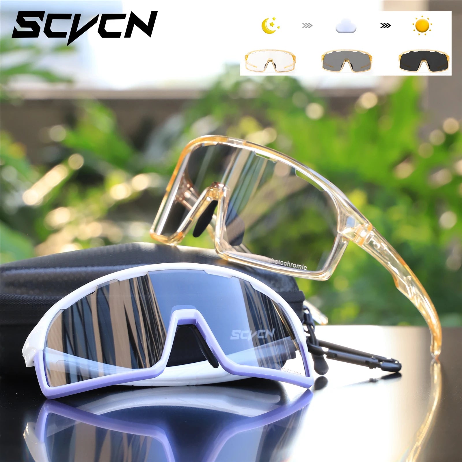 Photochromic Mountaineering Sunglasses Outdoor Hiking Sports Glasses for Men'S Cycling Sunglasses Leisure Travel Goggles