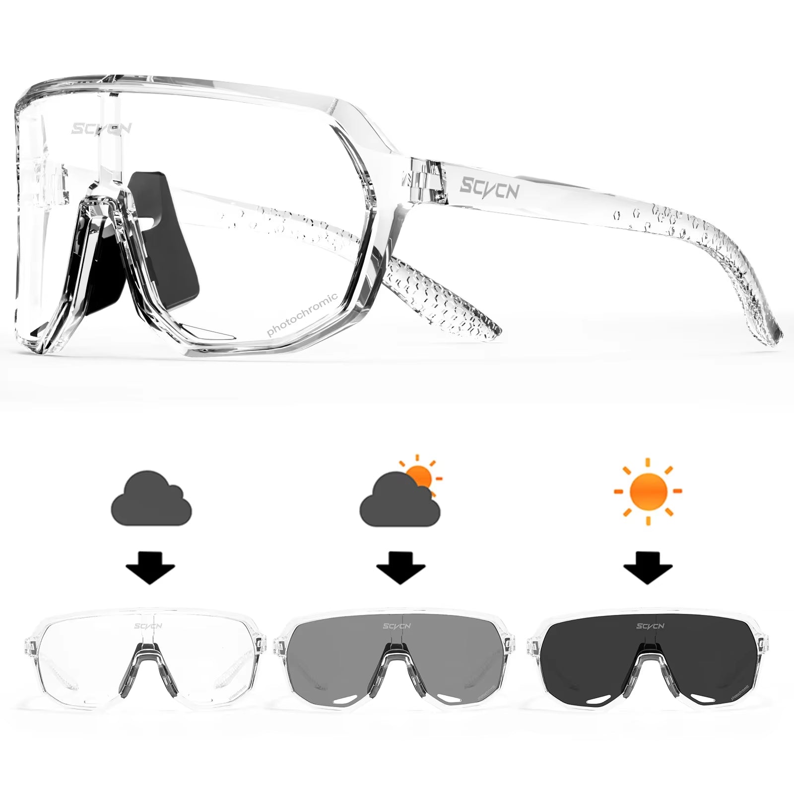 Photochromic Mountaineering Sunglasses Outdoor Hiking Sports Glasses for Men'S Cycling Sunglasses Leisure Travel Goggles