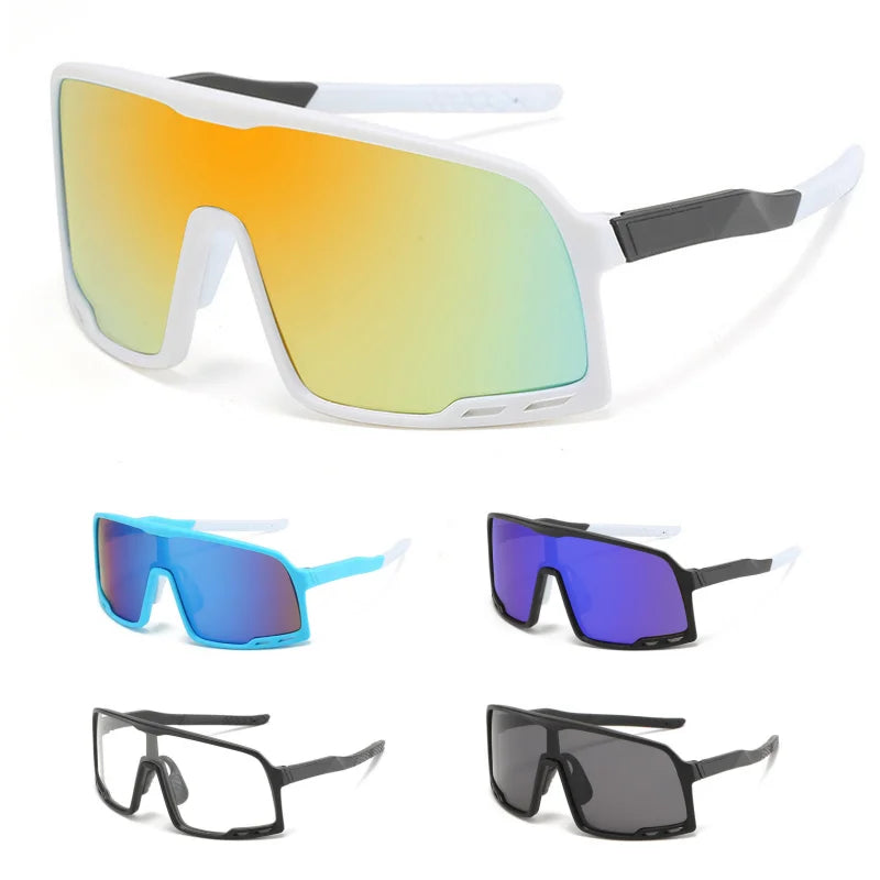 Cycling Sunglasses Outdoor Sports Large Frame Sunglasses Dazzling Reflective Mercury Sunglasses Hiking Goggles Riding Eyewear