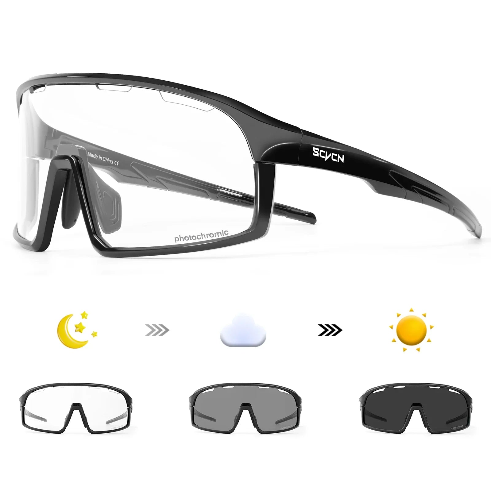 Photochromic Mountaineering Sunglasses Outdoor Hiking Sports Glasses for Men'S Cycling Sunglasses Leisure Travel Goggles