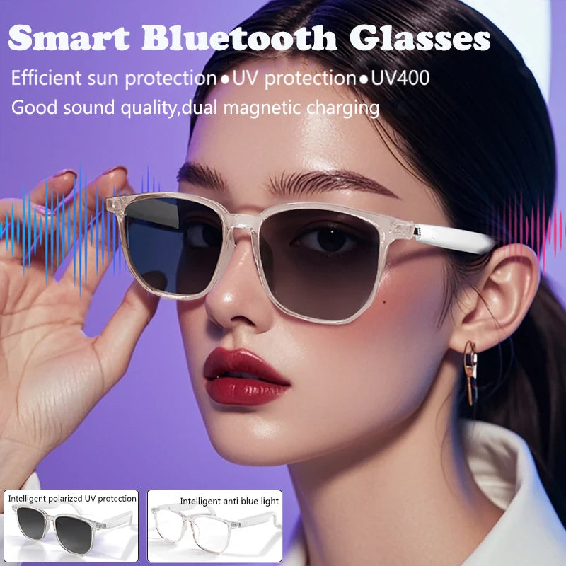 Smart Bluetooth Glasses Intelligent Touch Audio Music Camera BT anti Blue Light UV400 Polarized Lens Sunglasses for Men Women