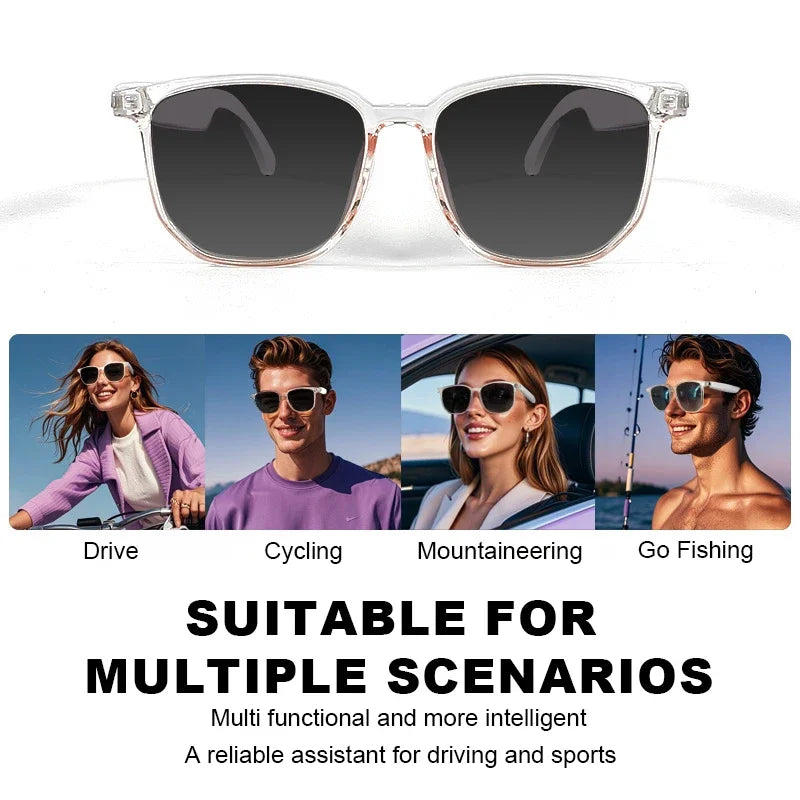 Smart Bluetooth Glasses Intelligent Touch Audio Music Camera BT anti Blue Light UV400 Polarized Lens Sunglasses for Men Women