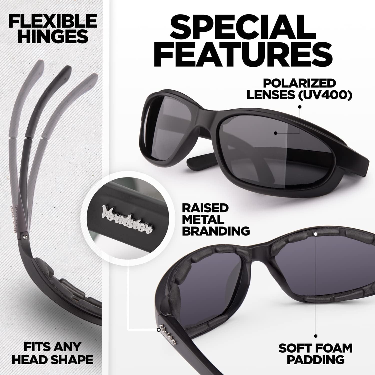 Sunglasses for Men - Sports Polarized Mens Sunglasses UV400 Protection - Comfortable Foam Padded Design - Airdam