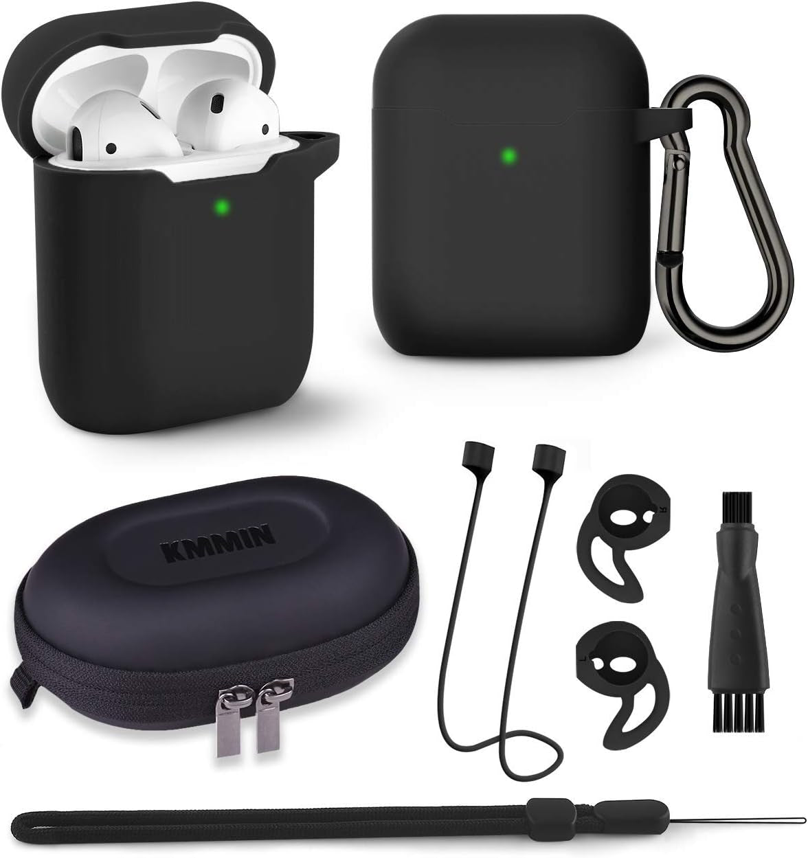 AirPods 1 & 2 Silicone Case – 7-in-1 with Keychain & Storage Box ...