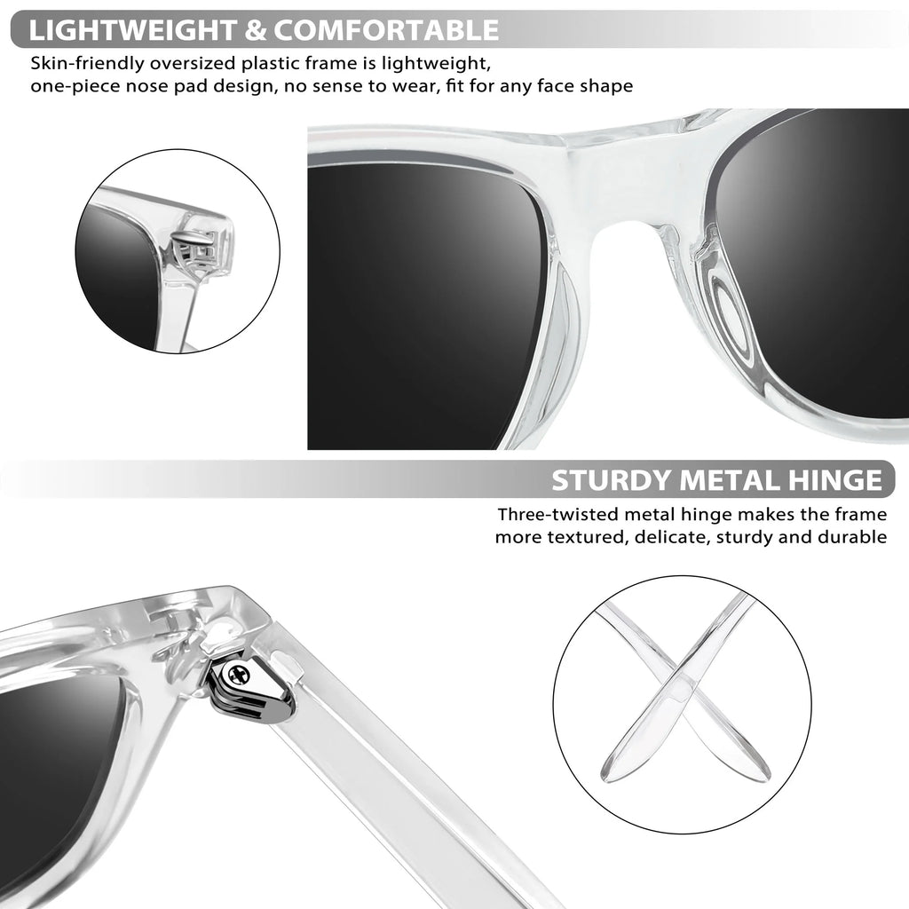Square Sunglasses Polarized UV Protection Retro Trendy Designer Sun Glasses for Men Women