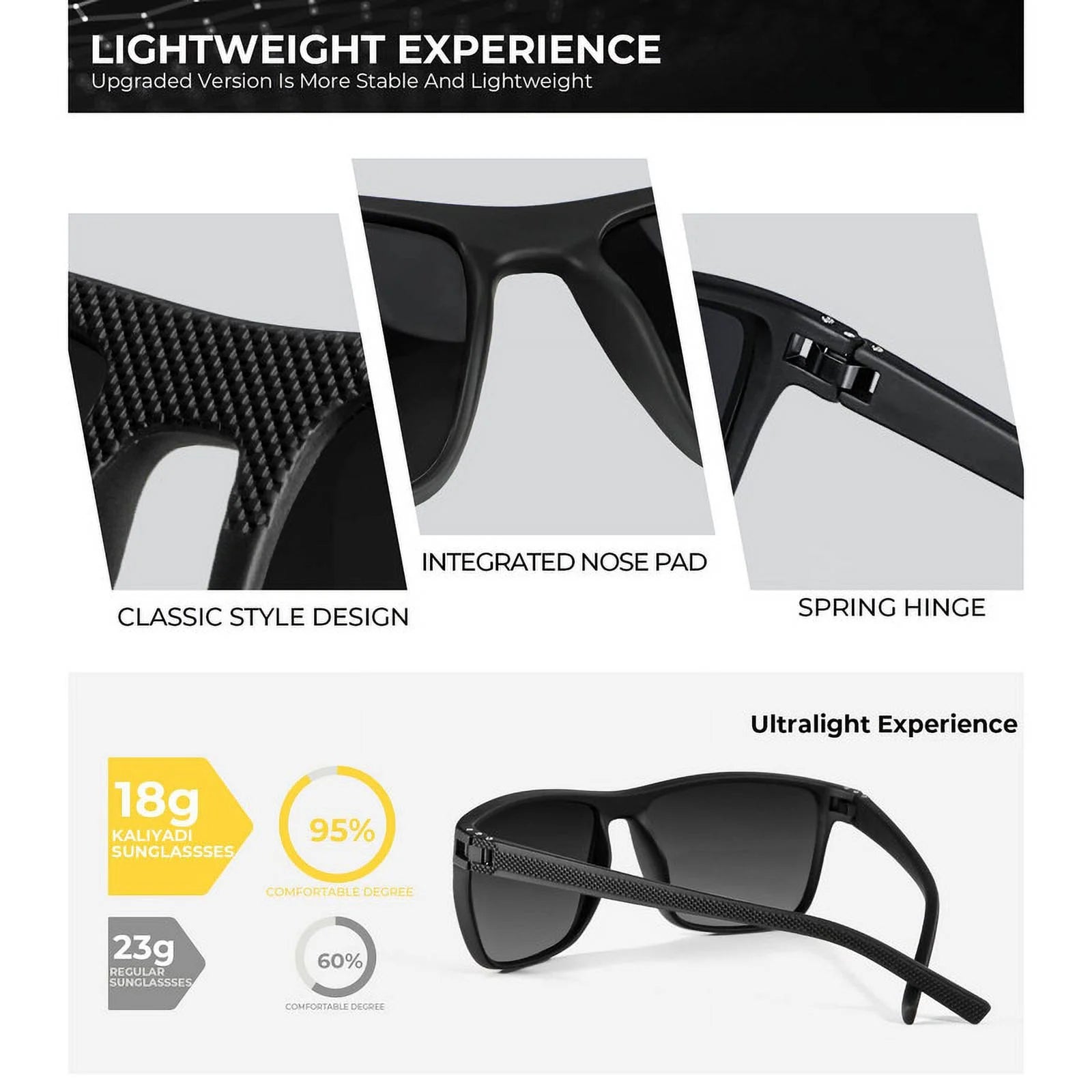 Polarized Sunglasses Men,Lightweight Mens Sunglasses Polarized UV Protection Driving Fishing Golf (Black/Ice Blue/Red)
