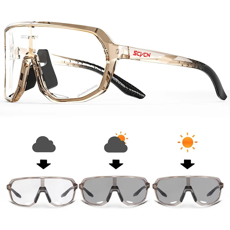 Photochromic Mountaineering Sunglasses Outdoor Hiking Sports Glasses for Men'S Cycling Sunglasses Leisure Travel Goggles